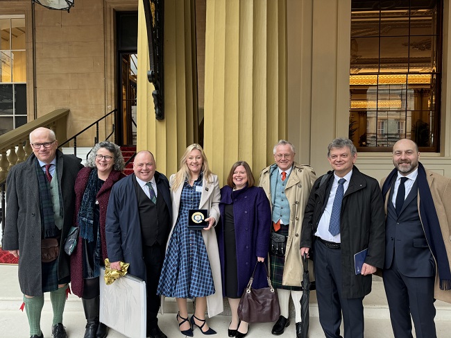 Professor Sir Anton Muscatelli along with colleagues from the Centre for Robert Burns Studies with their Queen's Anniversary Prize